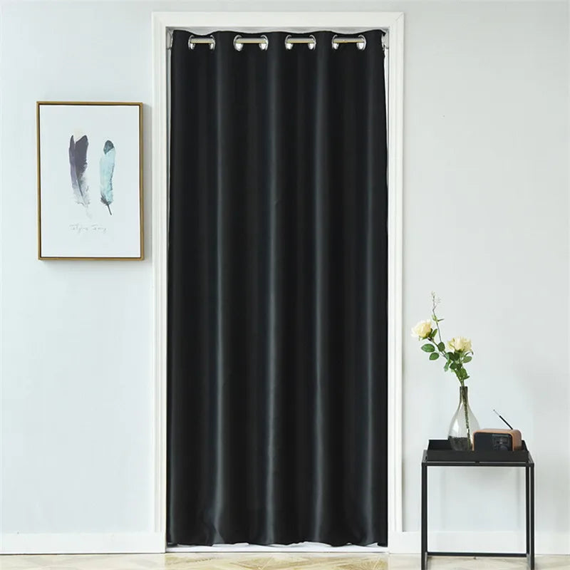 rideau porte uni opaque moderne beige noir vert foncé jaune polyester