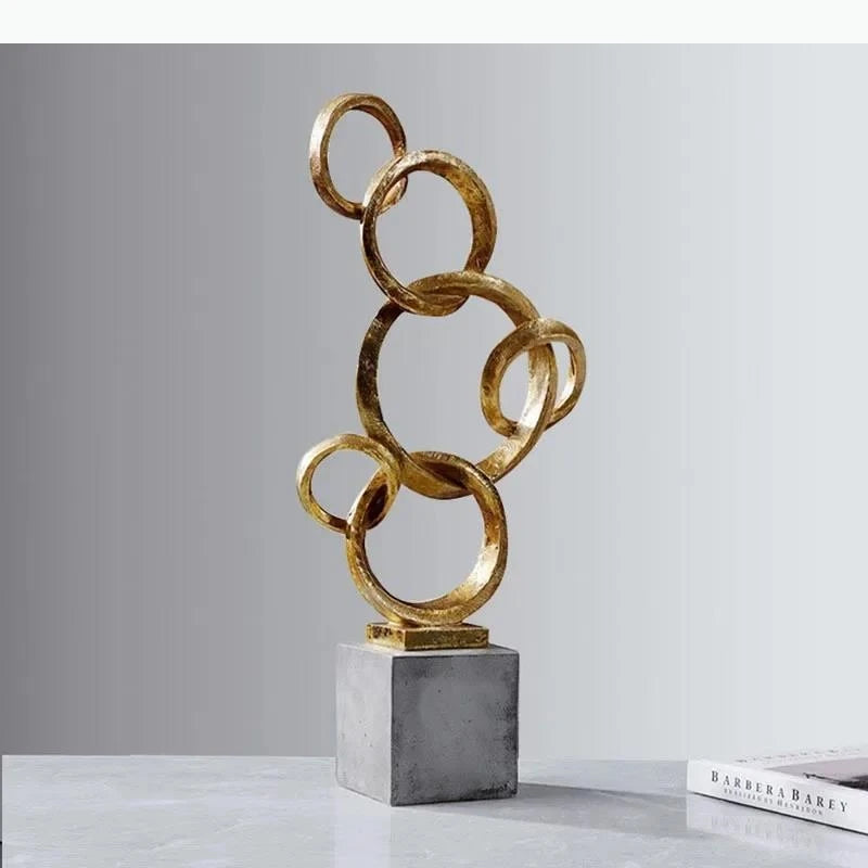 sculpture abstraite moderne or gris sculpture texturée décoration intérieure vieillie aspect sculptural or noirDecorationModerneAbstraite
