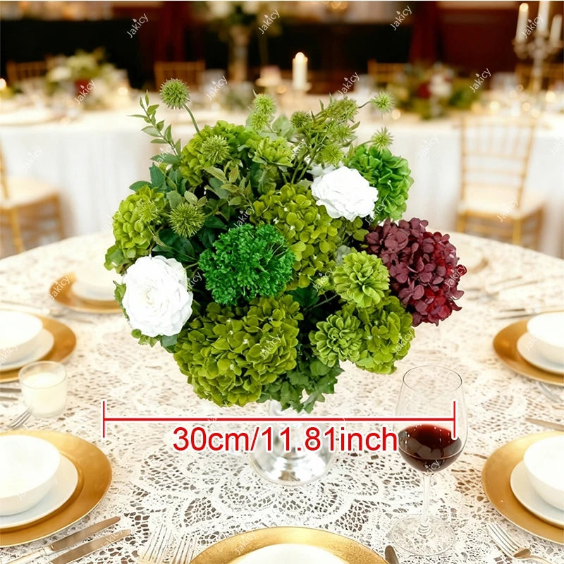 décoration florale mariage vert blanc bordeaux pompons hortensias orchidées extérieure élégante romantique champêtre