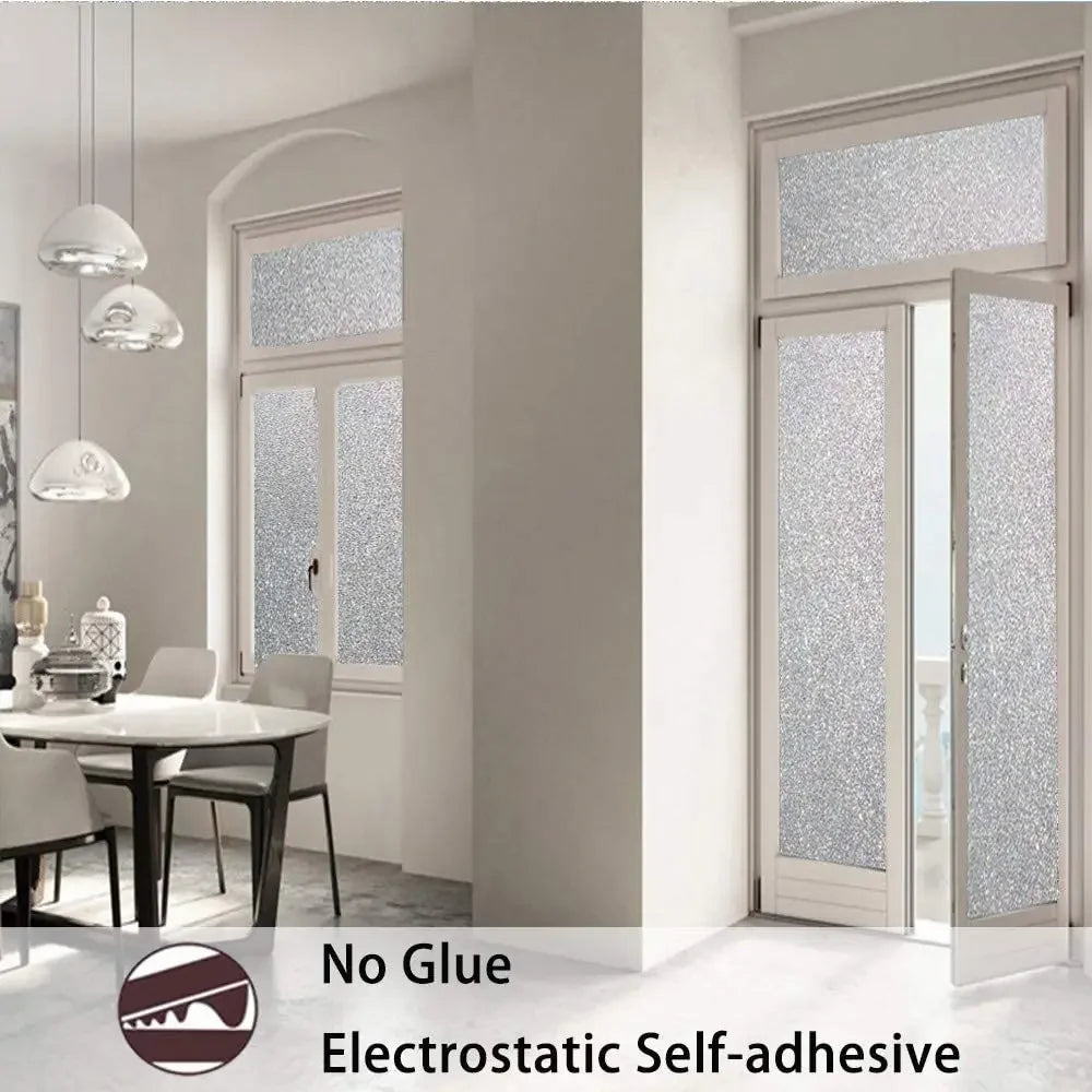 film fenêtre transparent opacifiant adhésif motif grains protection anti uv isolation thermique moderne chambre