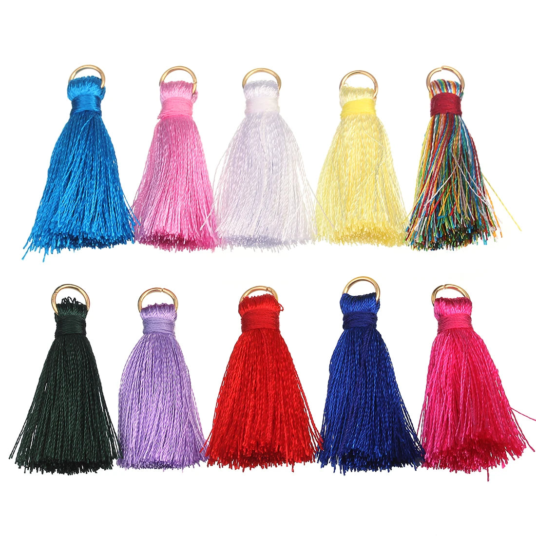 pompons franges polyester multicolores anneau métallique vêtements rideaux décoratifs textiles maison bricolage bijoux pendentifs