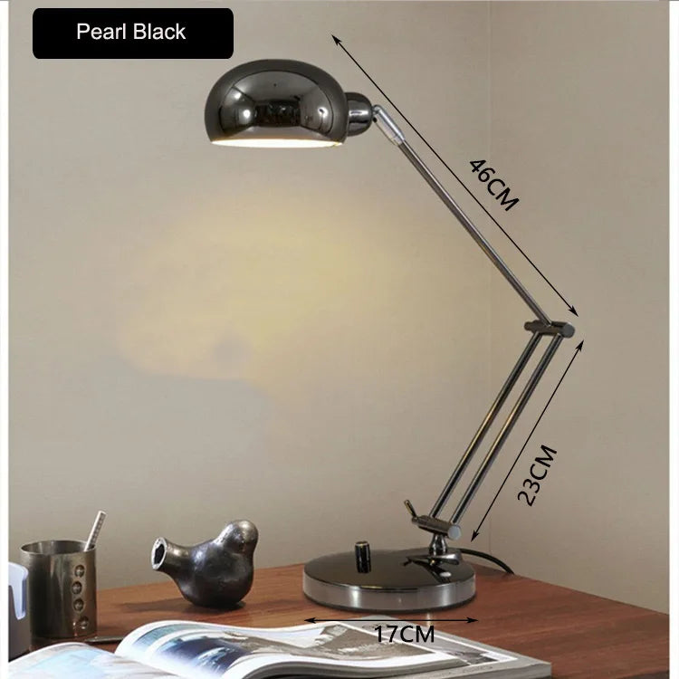 lampe moderne argentée base solide éclairage économie d'énergie chambre coucher pliable rechargeable certifiée