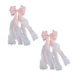 rubans décoratifs ondulés plissés élégants moderne rideaux bleu clair noir rose pâle