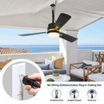 ventilateur moderne led télécommande lumière noir doré fixations chambre salon
