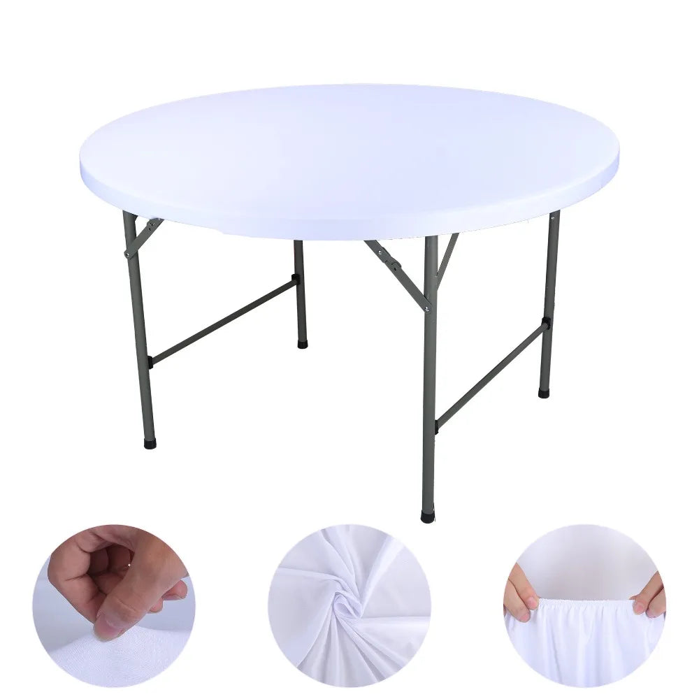 nappe table ronde extensible polyester coton moderne blanc noir rose événementiel réutilisable été