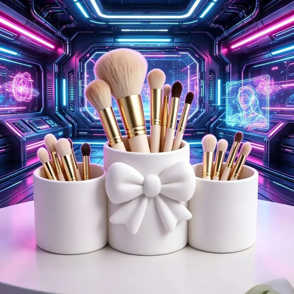 pot maquillage violet rose blanc arc décoratif moderne élégant respectueux environnement