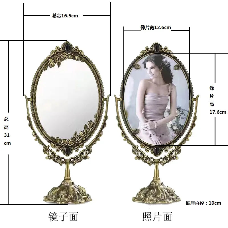 miroir ovale or floral classique dressing sans luminaire rotationnable maison