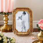 cadre photo or motif géométrique classique fixation photo dimensions 18.4cm 13.6cm
