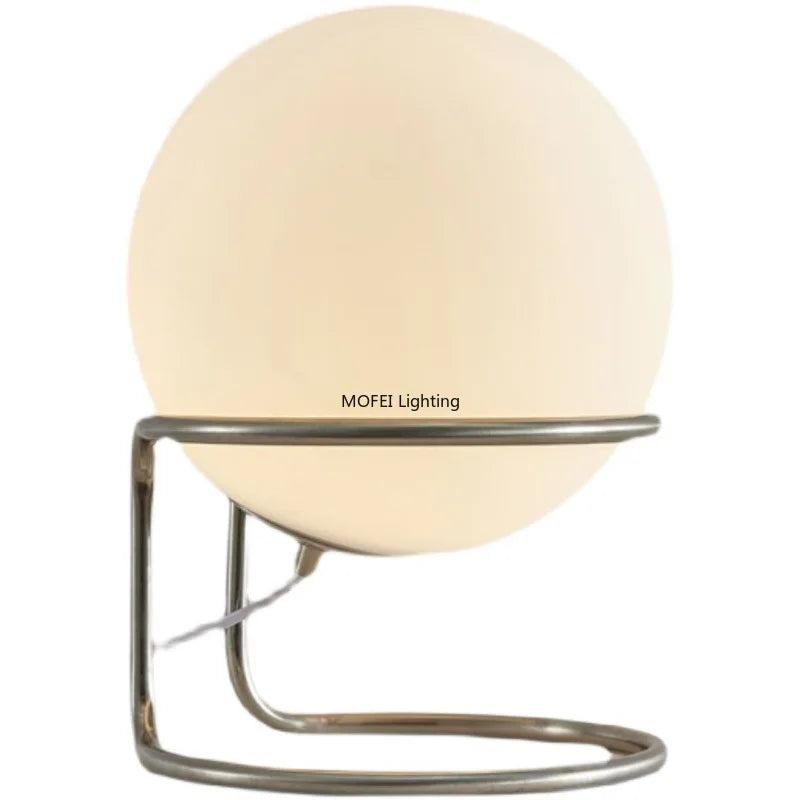 lampe table moderne verre blanc Bauhaus lumière LED 3000k 6000k chambre