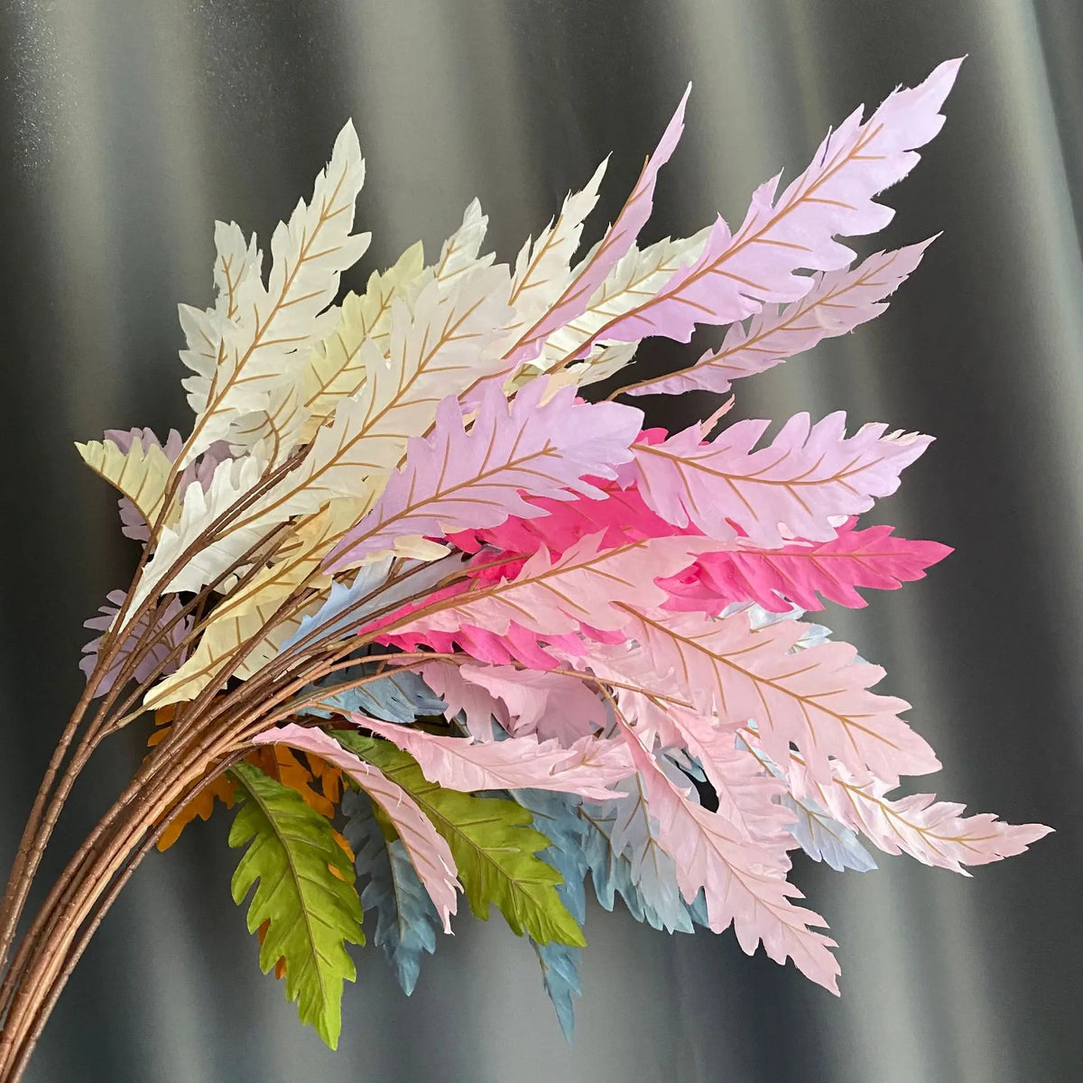 feuilles artificielles soie rose orange rouge vert bleu branche décorative extérieur naturelle maison salon