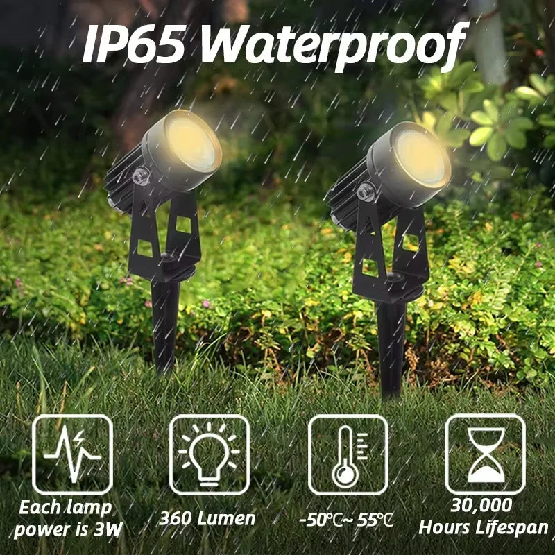 spots led paysagistes noirs modernes 12 tringle adaptableextérieur sécurité ip65 étanche