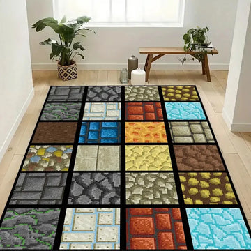tapis sol pixel art multicolore mousse respirante anti dérapant salon chambre enfant moderne
