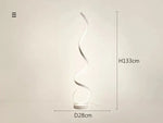 lampe sol led moderne spirale blanc noir contemporaine télécommande aluminium