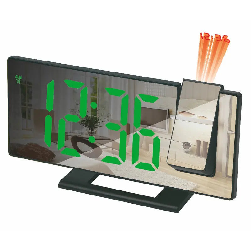 projecteur horloge miroir numérique led noir rouge blanc moderne tactileUSB