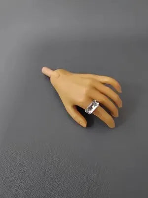 Bague miniature poupée 1/6 pierres précieuses boîte rangement décorative rouge