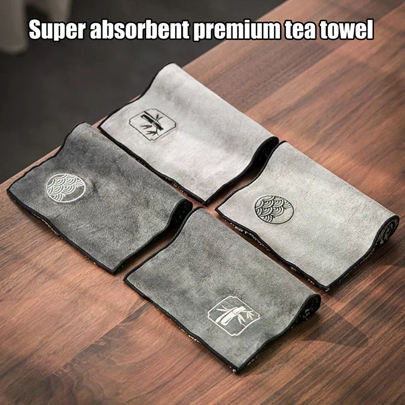 serviette thé gris imprimé circulaire doux moderne cuisine absorption d'eau tissu épais table basse