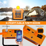 lampe solaire portative orange moderne recharge solaire usb poignée aimant emergency light camping
