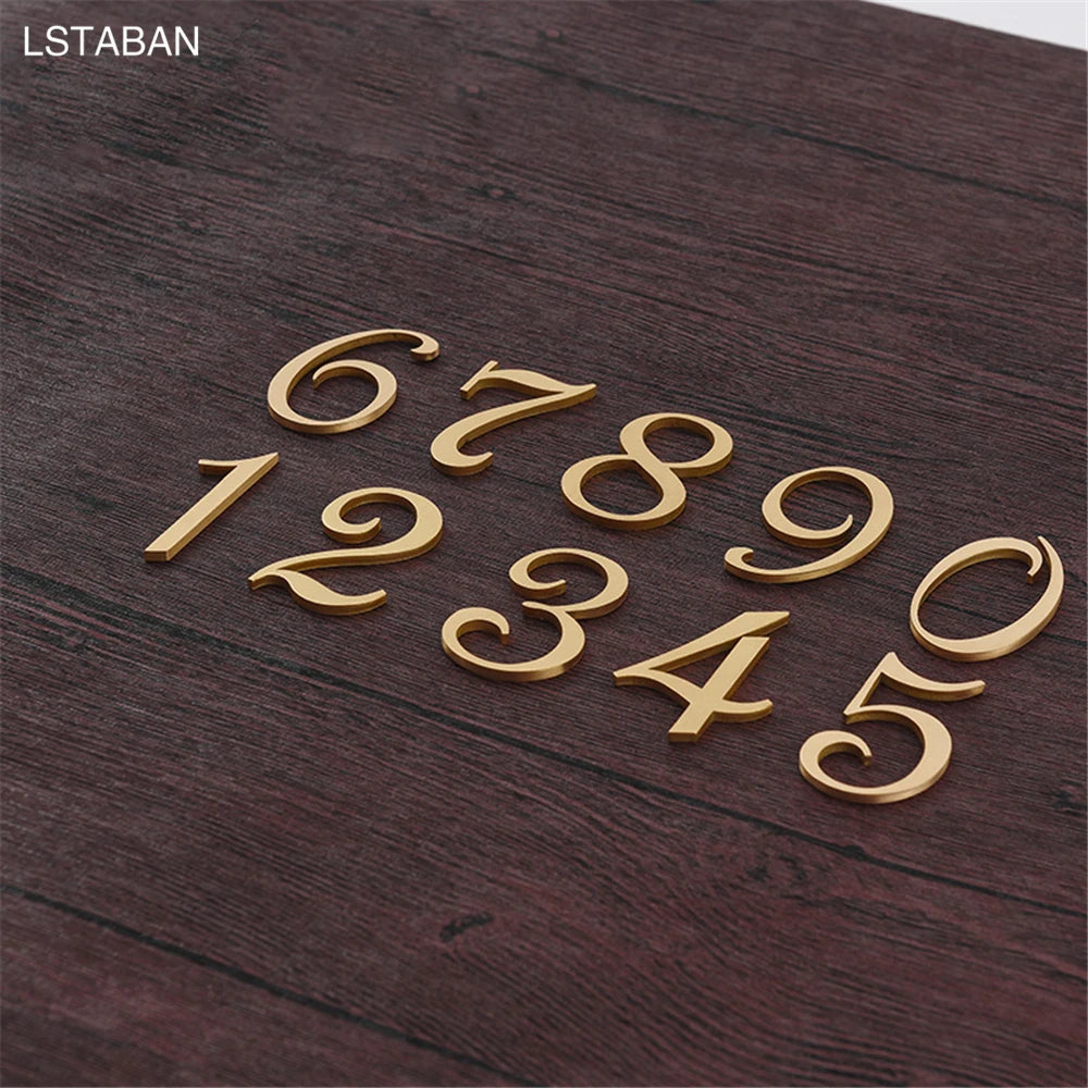 numéros maison laiton doré lettres relief plaque porte classique decoration murale haute qualité brosséextérieurintérieur