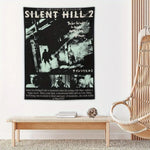décoration murale poster graphique silent hill noir blanc jeux horreur chambre salon