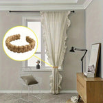 anneau rideau main rustique couleur beige clair support rideau chanvre tressé main decoration chambre