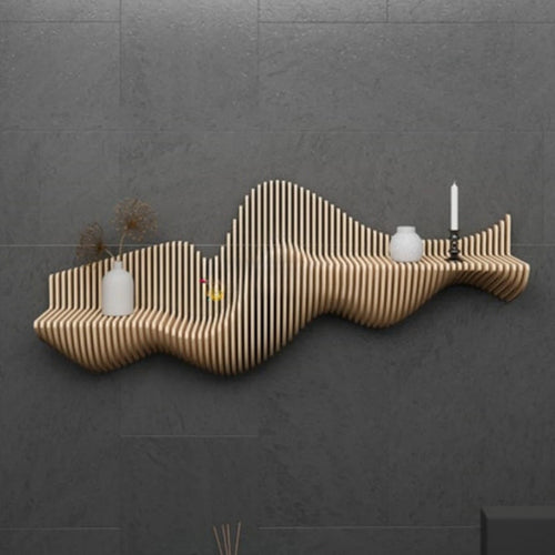 étagère murale moderne alu cuivre naturel rayures horizontales 100cm fixation invisible
