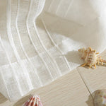 rideau blanc rayé semi transparent moderne clips suspension salon chambre française