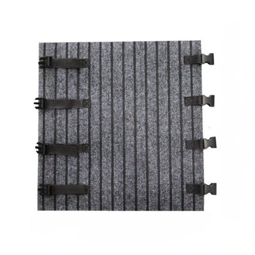 tapis pliable rayures horizontales gris foncé moderne antidérapant camping car boucles velcroextérieur voyage