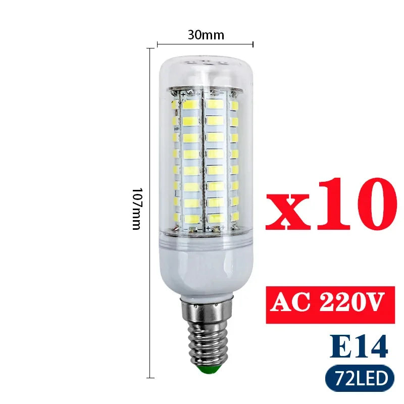 ampoules led blancs grains maïs modernes e14 e27 salon chambre 360 lumens