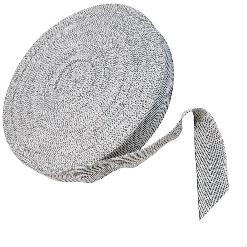 ruban coton résistant rayures diagonales gris clair noir beige 4cm large tissé adhésif bricolage
