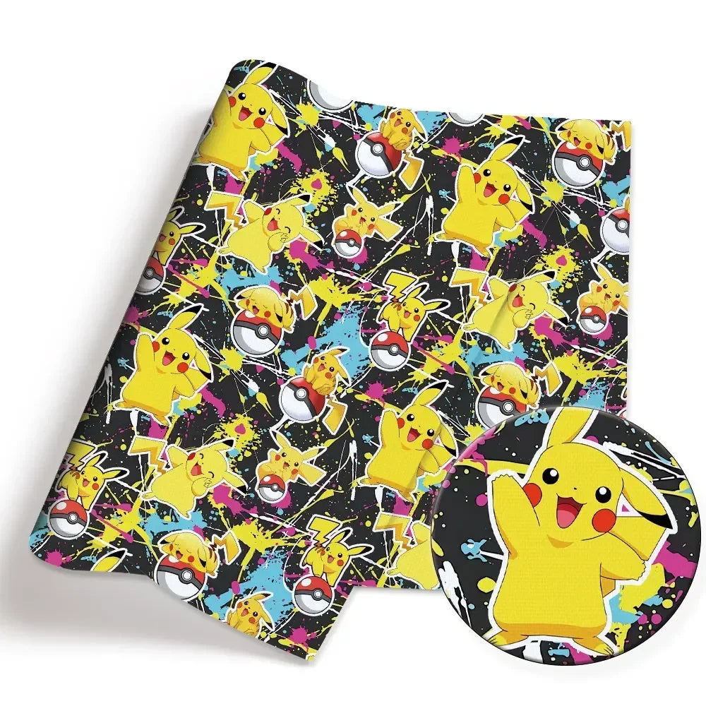 tapis souris pikachu pokémon pop art noir jaune blanc rouge orange adhésif polyester coton