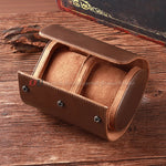 boîte rangement montres cuir marron clair simili cuir classique portable organisation horlogerie masculine