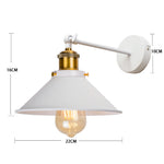lampe murale industrielle noire réglable vintage E27 flux lumineux étude chambre salon