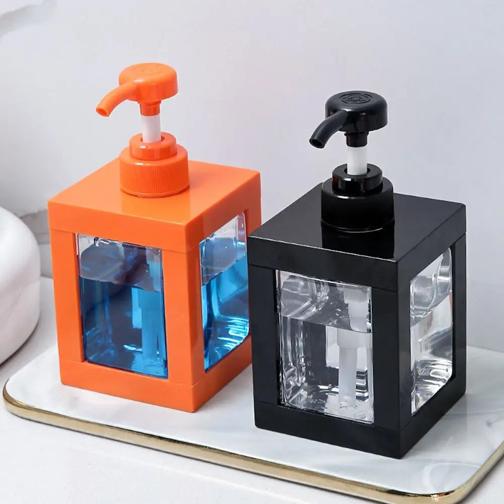 distributeur savon liquide orange noir blanc transparent moderne minimaliste 500ml 750ml 1000ml Pompe rechargeable