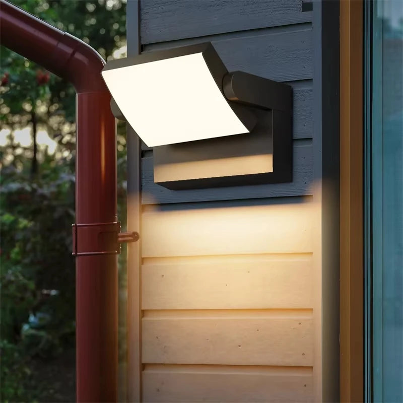 Lampe murale extérieure LED moderne capteur lumière ip65 fixations murales texturées
