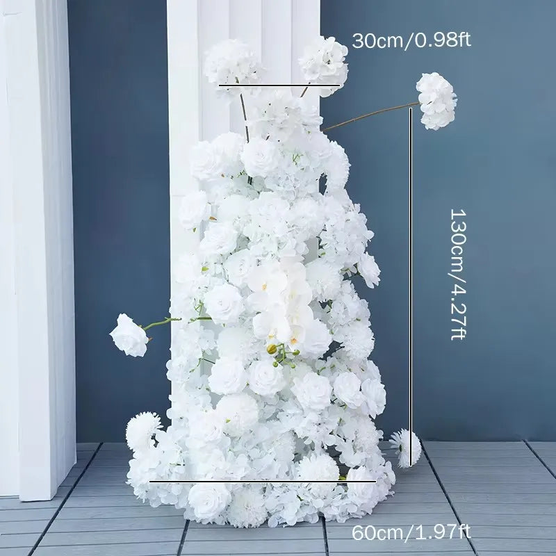 arche fleur blanche décor mariage fête anniversaire banquet cérémonie mur floral moderne grande taille