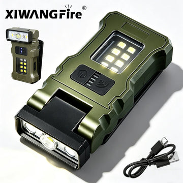 lampe frontale rechargeable usb vert olive noir tactique camping travail