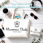 sac main toile blanche pochette logo poignées détachables fermeture éclair