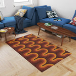 tapis marron orange rouge moderne rétro rayures ondulées polyester salon chambre extérieur