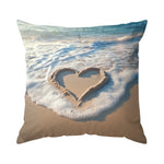 housse coussin plage polyester lettre happy coquillages moderne 40cm 45cm 50cm set decoration chambre