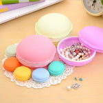 boîtes bijoux forme macaron rose jaune vert bleu boucles oreilles bague créatif rétro
