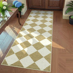 tapis couloir damier noir blanc moderne géométrique polyester antidérapant salon chambreextérieur