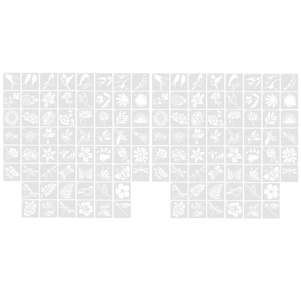stencils peinture bois blanc motifs floraux oiseaux abeilles papillons artisanal bricolage