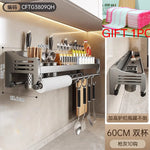 étagère murale multifonction imperméable pvc argentée moderne porte baguettes couteaux cuillères gobelets verres tasses