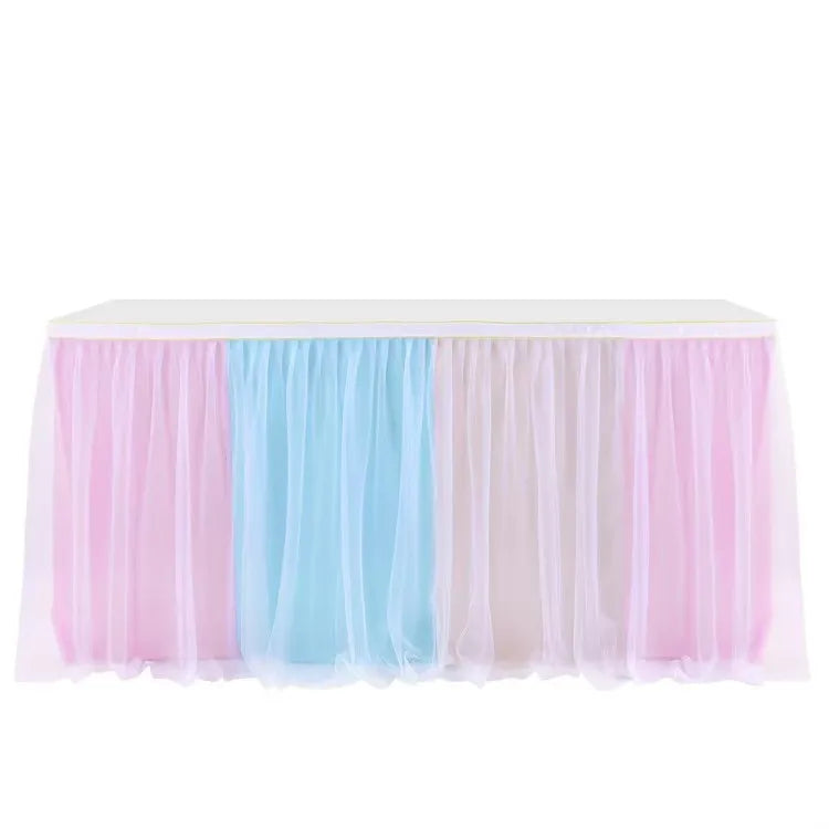 jupe table rose vert pastel bleu pastel rayures horizontales velcro festive