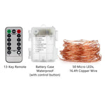 guirlande lumineuse micro led orange cuivre 10m 100led télécommande clips moderne