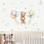 Autocollant vinyle ours lune pour chambre enfant