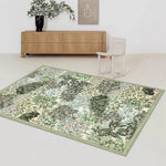 tapis botanique anti dérapant moderne végétal vert noir blanc 40x60cm 50x80cm 80x120cm 120x160cm