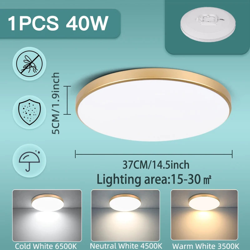 lampe led moderne blanc doré 18w 30w 40w 50w