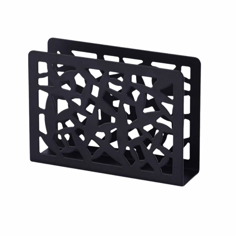 support serviettes moderne argenté doré noir grille géométrique adhésif papier serviettes