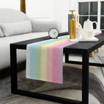 table cheminement lin rayé arc ciel moderne rose jaune verte bleue violette